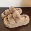 fluffy platform slippers boogzel apparel
