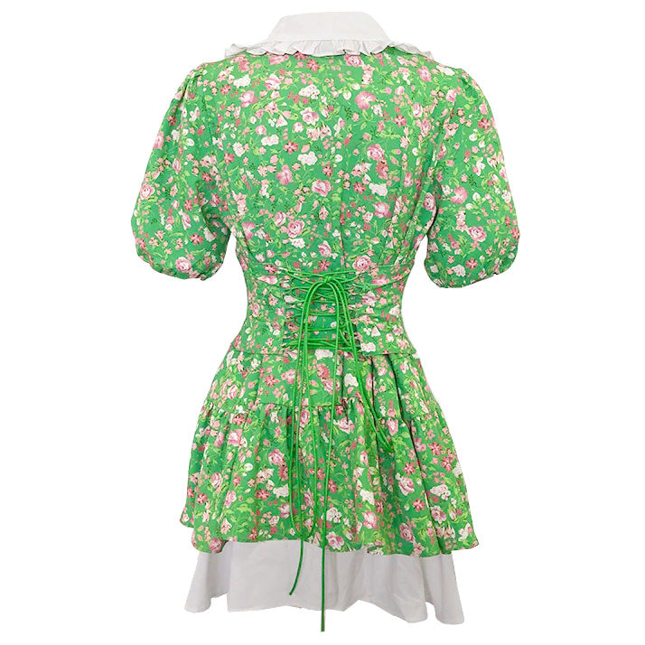 green cottagecore aesthetic collar dress boogzel apparel