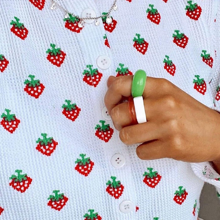 strawberry cardigan boogzel apparel