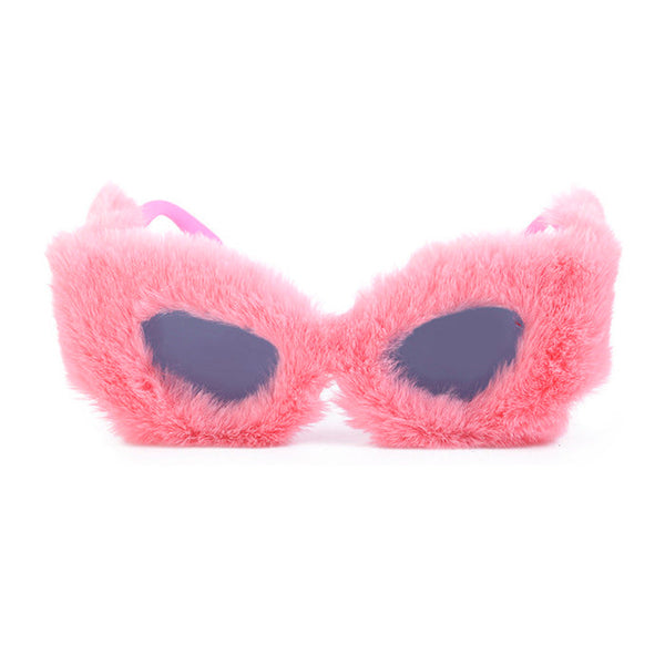 Fuzzy Cat Eye Sunglasses | BOOGZEL CLOTHING – Boogzel Clothing display picture 1