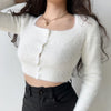 white cropped cardigan boogzel apparel