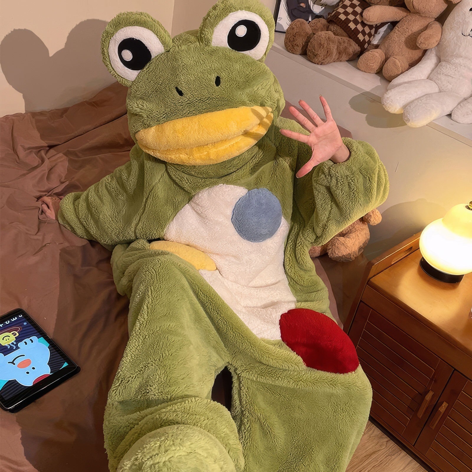 Fuzzy-Green-Yellow-Party-Frog-Onesie_