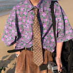 purple floral shirt boogzel apparel