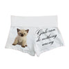 Girls Can Do Nothing Wrong Booty Shorts - cat print mini shorts - y2k shorts - boogzel clothing