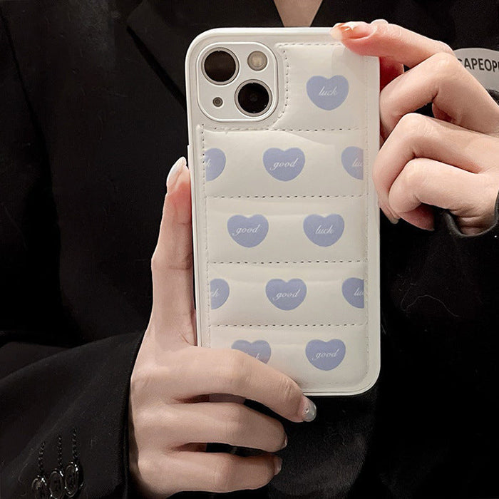 blue heart puffer iphone case boogzel apparel