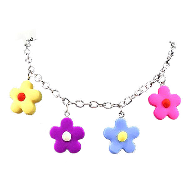 colorful flower chain necklace boogzel apparel