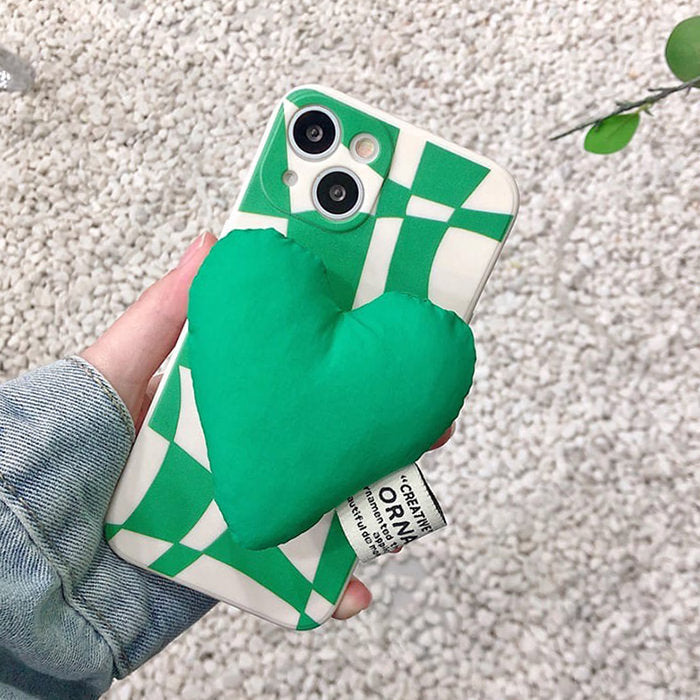 green heart checkered iphone case boogzel apparel