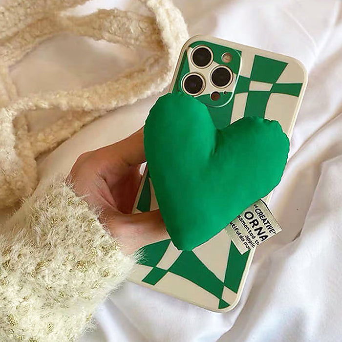 green heart checkered iphone case boogzel apparel