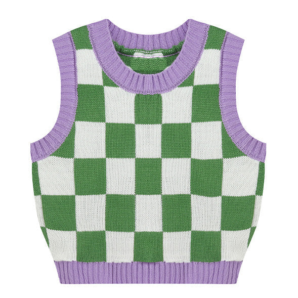 purple green checker aesthetic vest boogzel apparel