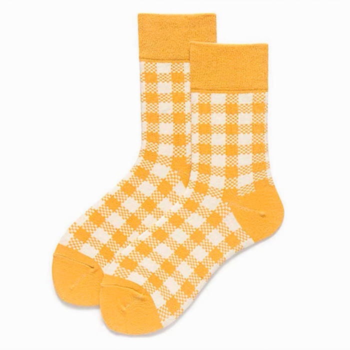 yellow grid socks boogzel apparel
