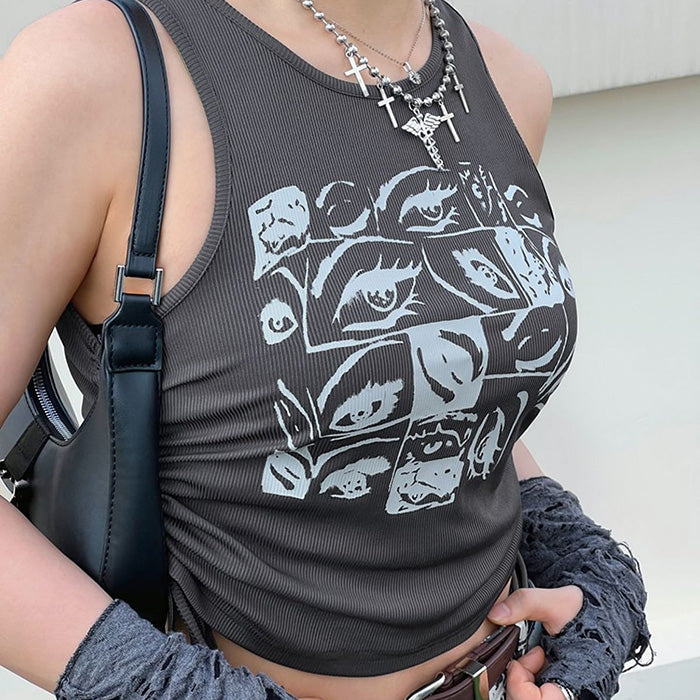 grey aesthetic tank top boogzel apparel