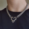 grunge heart chain necklace boogzel apparel