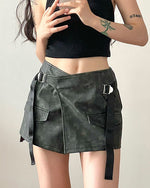 Grunge Aesthetic Safety Belt Wrap Skirt - Boogzel Clothing