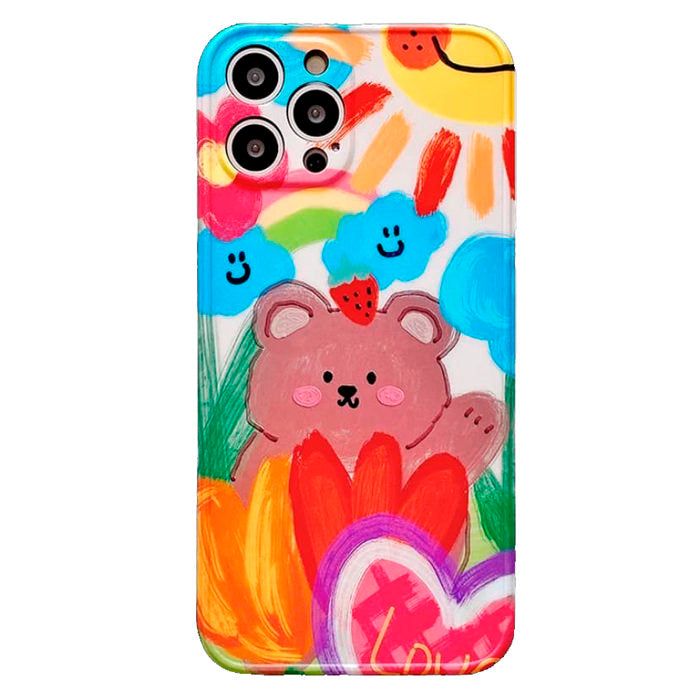 bear colorful iphone case boogzel apparel