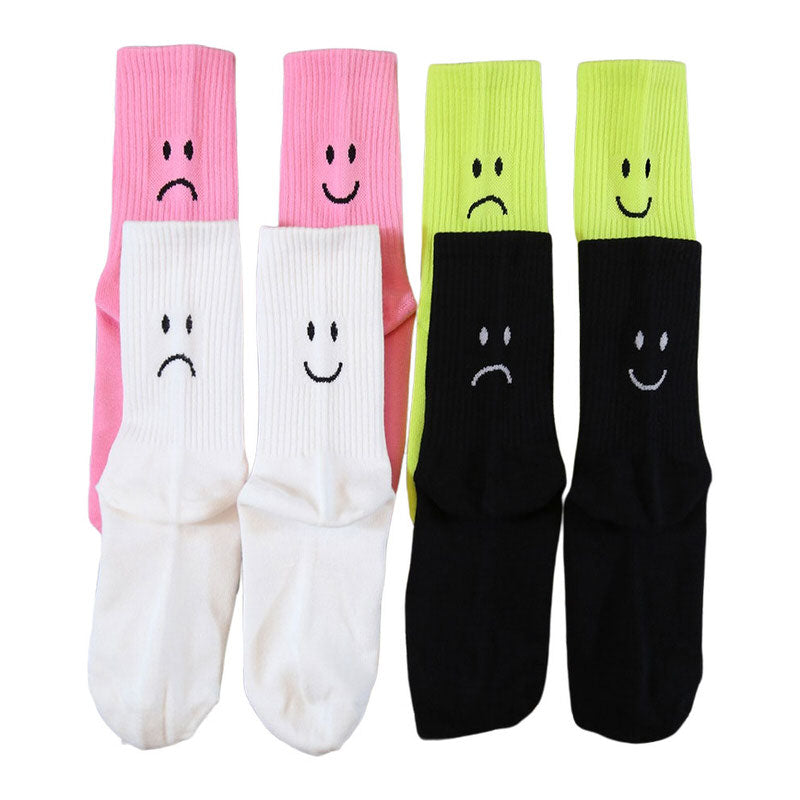 Happy & Sad Face Print Socks boogzel clothing