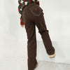 Heart Embroidery Brown Wide Jeans boogzel apparel