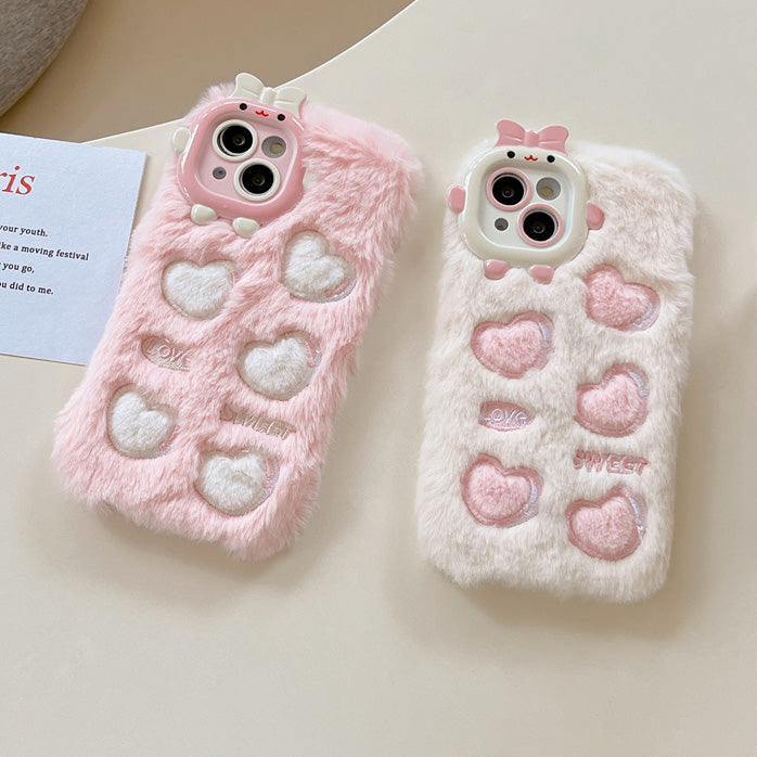 heart fluffy iphone case boogzel apparel