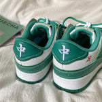 Hieroglyph Embroidery Green Aesthetic Sneakers