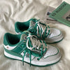 Hieroglyph Embroidery Green Aesthetic Sneakers