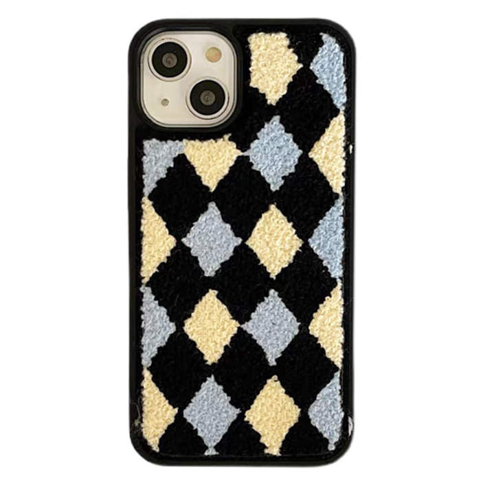 argyle fuzzy iphone case boogzel apparel