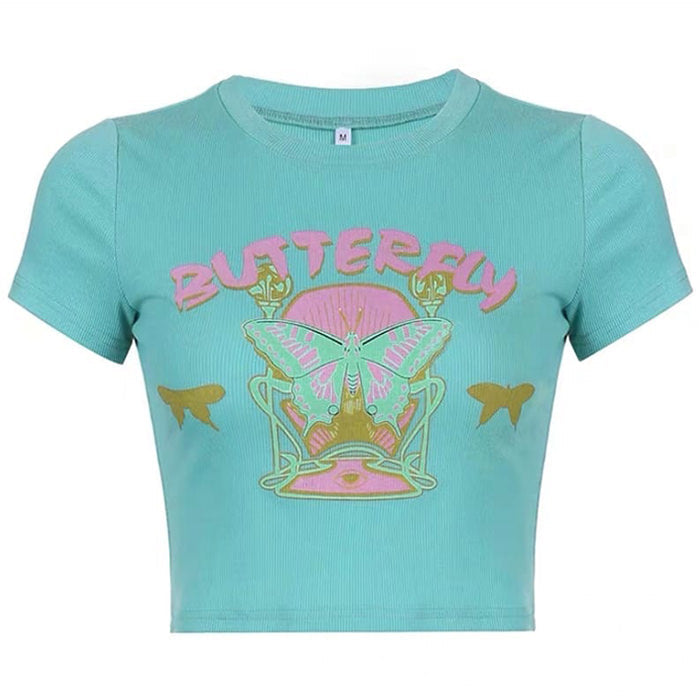 aesthetic butterfly crop top boogzel apparel