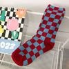 blue red checkerboard socks boogzel apparel