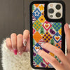 indie aesthetic checker emroidery iphone case