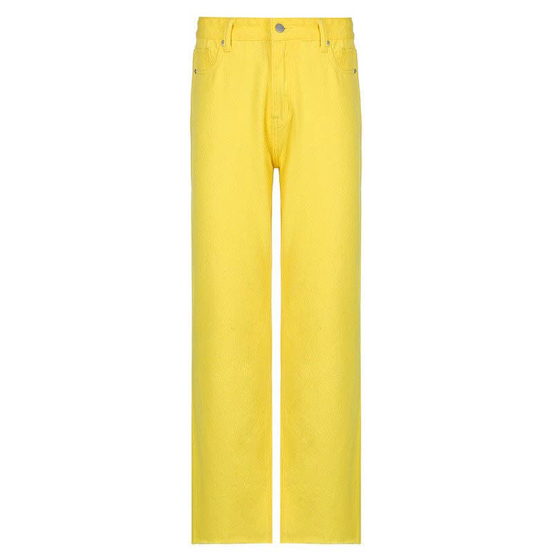 yellow aesthetic jeans boogzel apparel