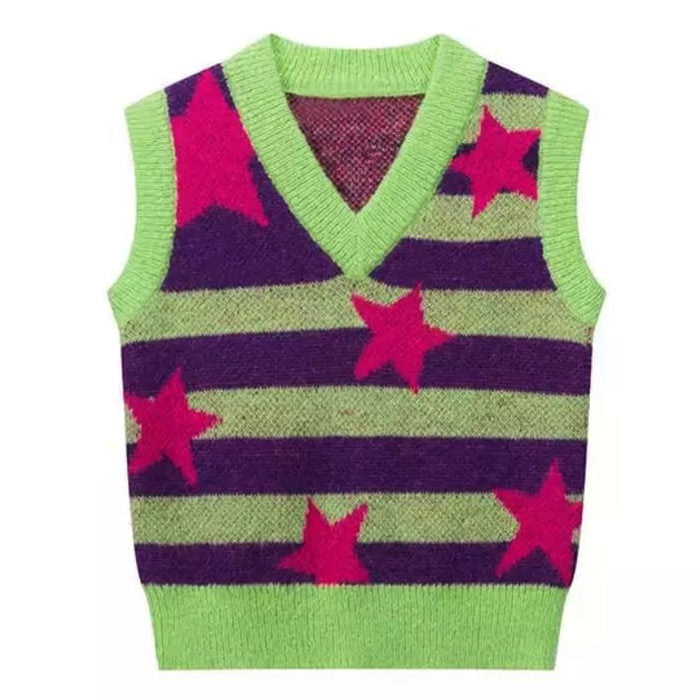 indie aesthetic striped vest boogzel apparel