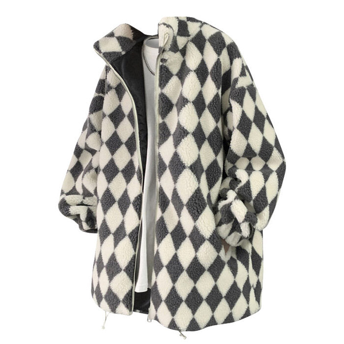checker teddy jacket boogzel apparel