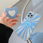 blue heart checkered iphone case shop