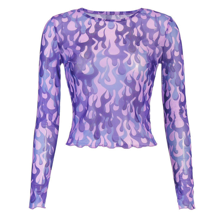 purple flame mesh top boogzel apparel