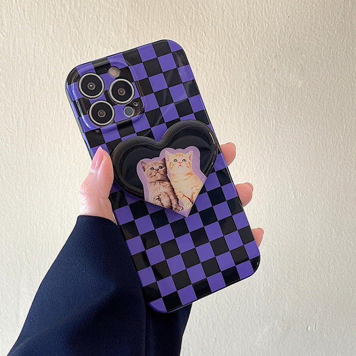 purple checkered iphone case boogzel apparel