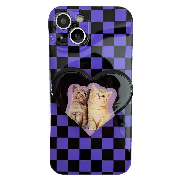 purple checkerboard iphone case boogzel apparel
