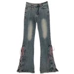 lace up flared jeans boogzel apparel