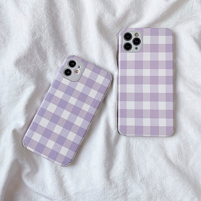 lavender plaid iphone case boogzel apparel