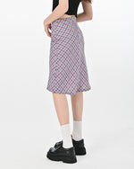 Lavender Plaid Midi Skirt