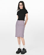 Lavender Plaid Midi Skirt