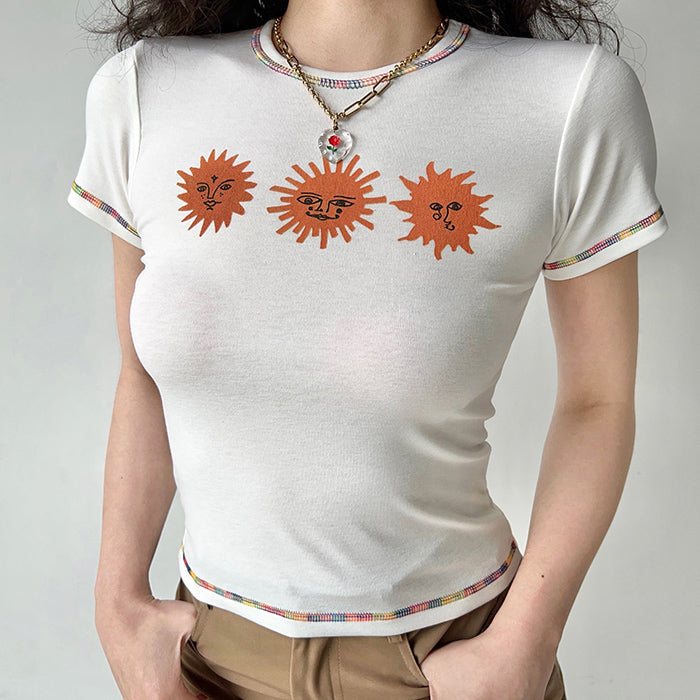 sun print crop top boogzel apparel
