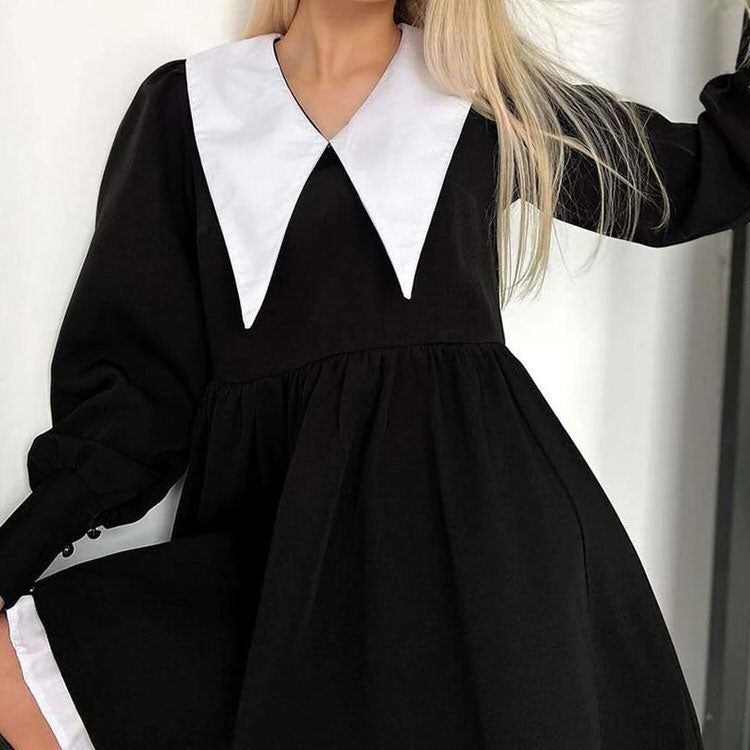 Like a Doll Black Collar Dress, S / Black Like a Doll Black Collar Dress, S / Black