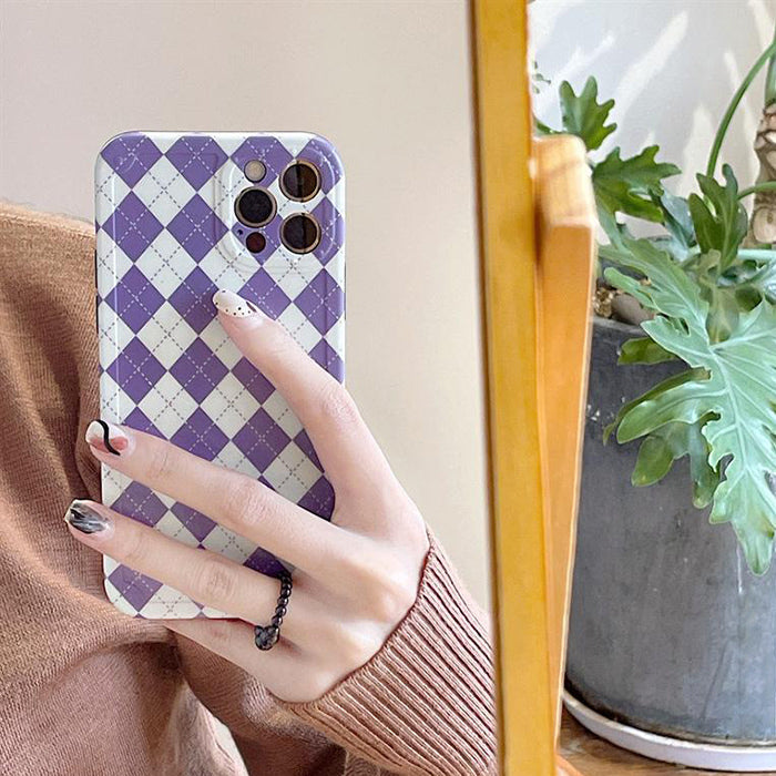 purple argyle iphone case boogzel apparel
