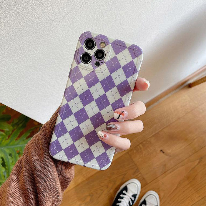 lilac argyle graphic iphone case boogzel apparel