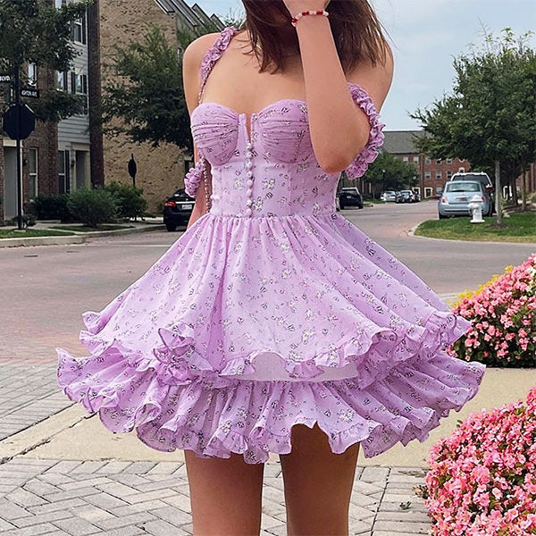 purple mini dress boogzel apparel