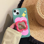 aesthetic mirror holder iphone case