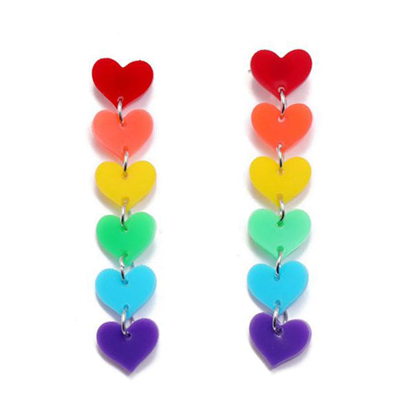 rainbo heart earrings boogzelapparel