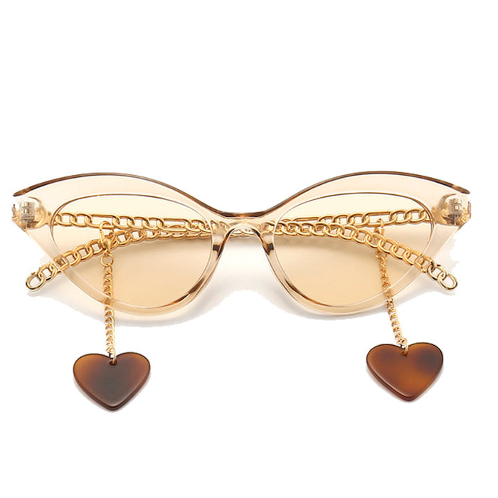 cat eye chain sunglasses boogzel apparel