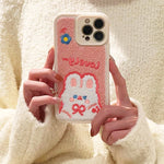 rabbit fluffy iphone case boogzel apparel