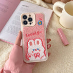 pink plush iphone case boogzel apparel