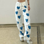 heart print wide pants boogzel apparel