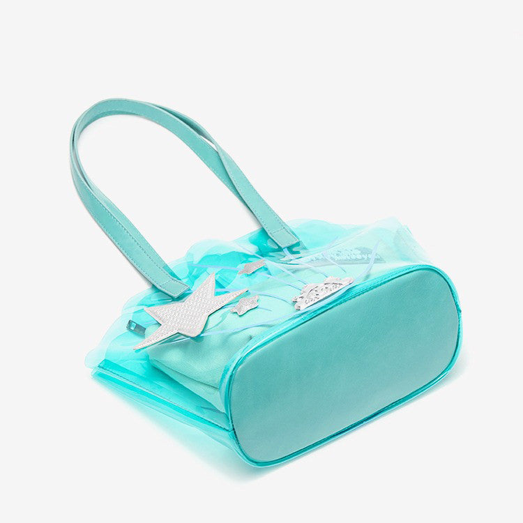 Mermaidcore Shell Transparent Bag in Blue - Aesthetic Accessories - Boogzel Clothing